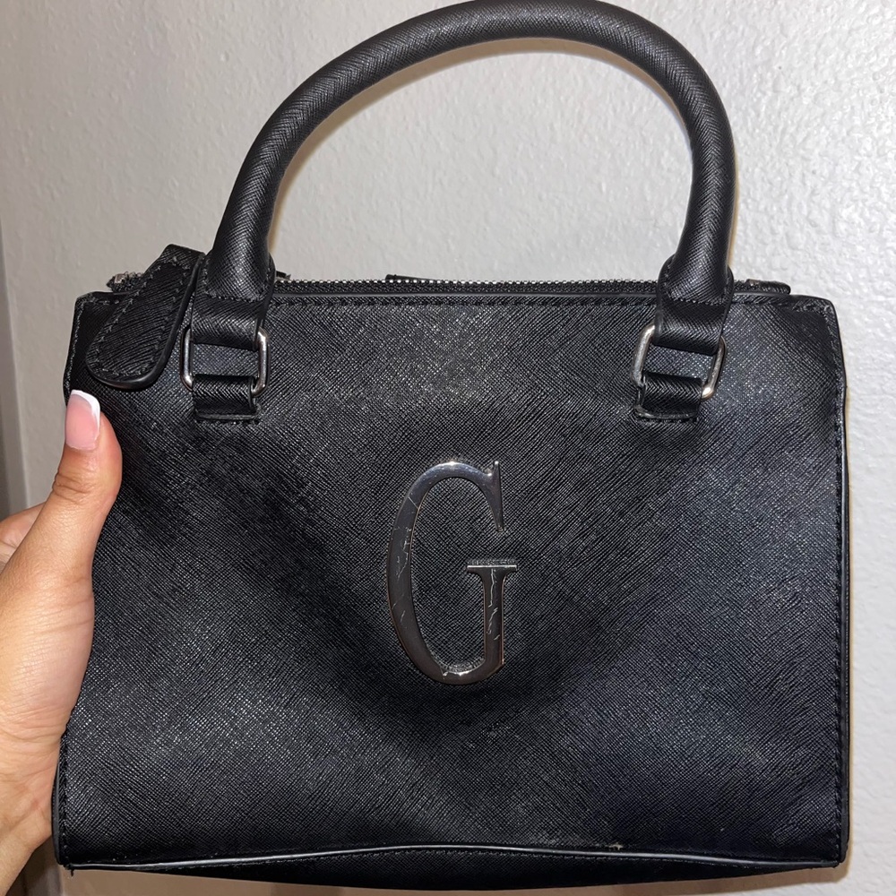 Black Handbag with Silver Accent